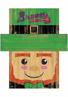 Atlanta Braves Leprechaun Head 6x5 Sign - Blue