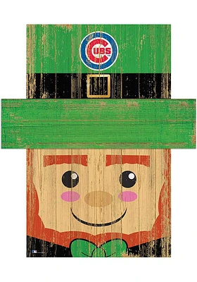 Chicago Cubs Leprechaun Head 6x5 Sign - Blue