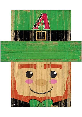 Arizona Diamondbacks Leprechaun Head 6x5 Sign - Red