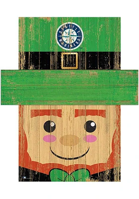 Seattle Mariners Leprechaun Head 6x5 Sign - Navy Blue
