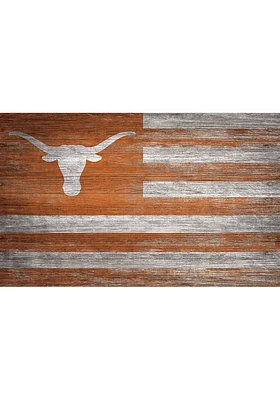 Texas Longhorns Distressed Flag 11x19 Sign - Burnt Orange