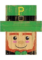 Pittsburgh Pirates Leprechaun Head 6x5 Sign - Black