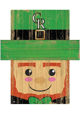 Colorado Rockies Leprechaun Head 6x5 Sign - Purple