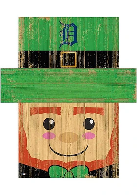 Detroit Tigers Leprechaun Head 6x5 Sign - Navy Blue