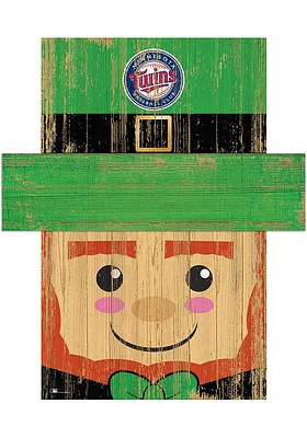 Minnesota Twins Leprechaun Head 6x5 Sign - Blue