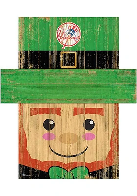 New York Yankees Leprechaun Head 6x5 Sign - Blue