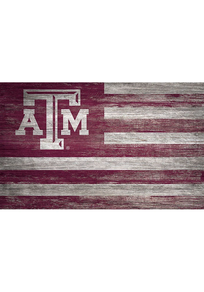 Texas A&M Aggies Distressed Flag 11x19 Sign - Red