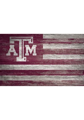 Texas A&M Aggies Distressed Flag 11x19 Sign - Red