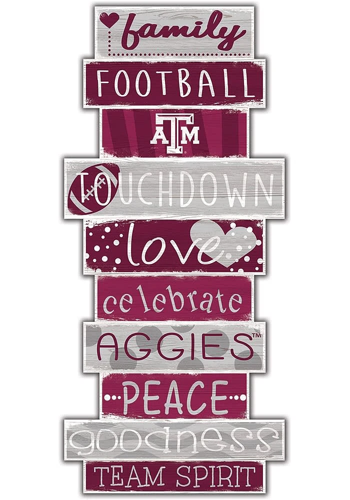 Texas A&M Aggies Celebrations Stack 24 Inch Sign - Grey