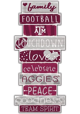 Texas A&M Aggies Celebrations Stack 24 Inch Sign - Grey