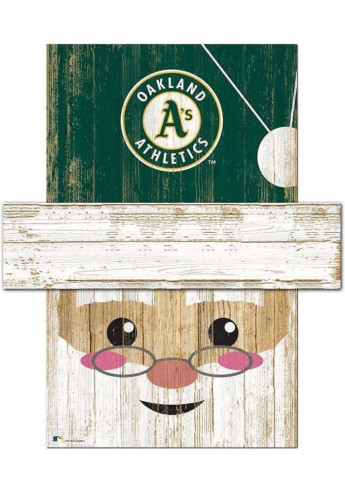 Oakland Athletics Santa Head Sign - Green