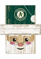 Oakland Athletics Santa Head Sign - Green