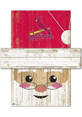 St Louis Cardinals Santa Head Sign - Red