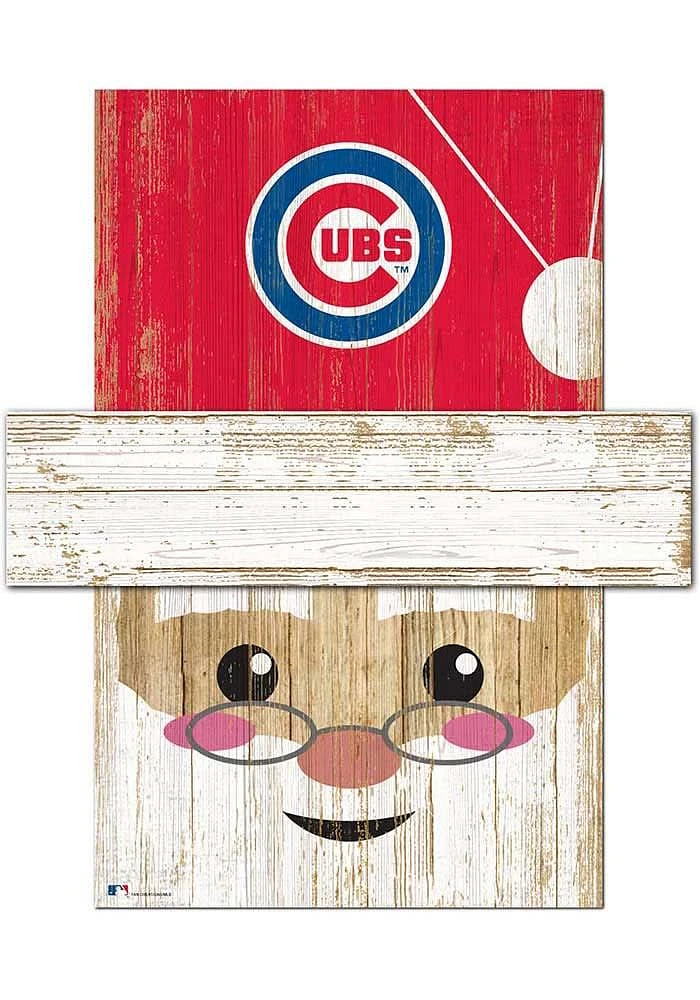 Chicago Cubs Santa Head Sign - Blue