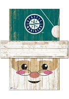 Seattle Mariners Santa Head Sign - Navy Blue