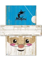 Miami Marlins Santa Head Sign - Blue