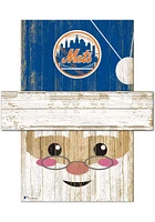 New York Mets Santa Head Sign - Blue