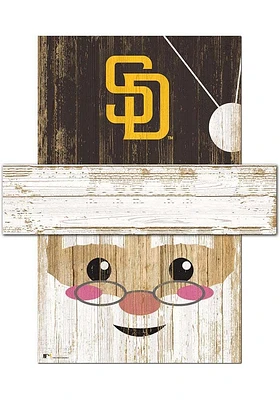 San Diego Padres Santa Head Sign - Brown