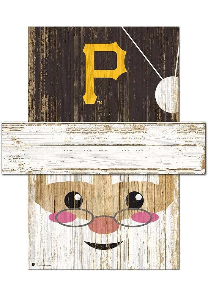 Pittsburgh Pirates Santa Head Sign - Black