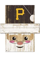 Pittsburgh Pirates Santa Head Sign - Black