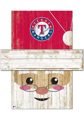 Texas Rangers Santa Head Sign - Blue
