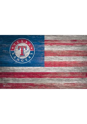 Texas Rangers Distressed Flag 11x19 Sign - Blue