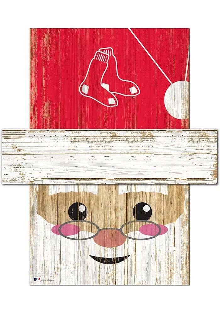 Boston Red Sox Santa Head Sign - Red
