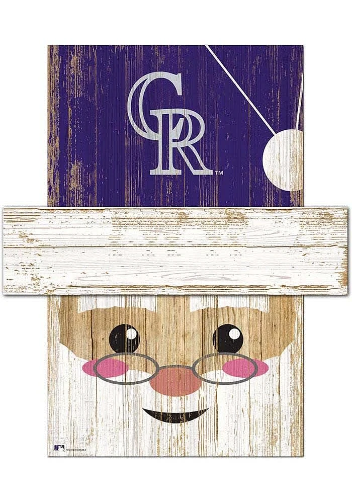 Colorado Rockies Santa Head Sign - Purple