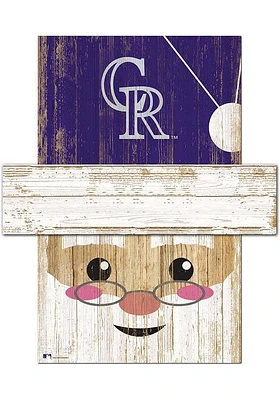 Colorado Rockies Santa Head Sign - Purple