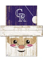 Colorado Rockies Santa Head Sign - Purple