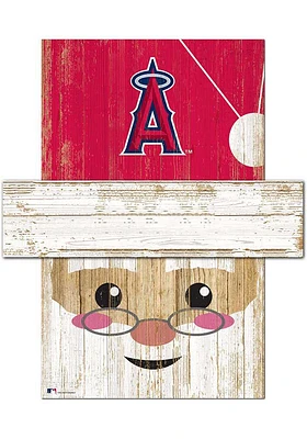 Los Angeles Angels Santa Head 6x5 Sign - Red