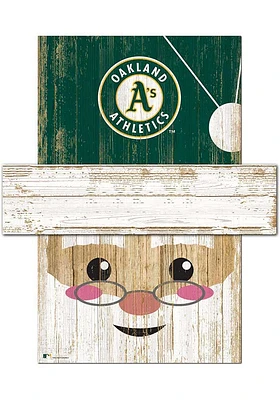 Oakland Athletics Santa Head 6x5 Sign - Green