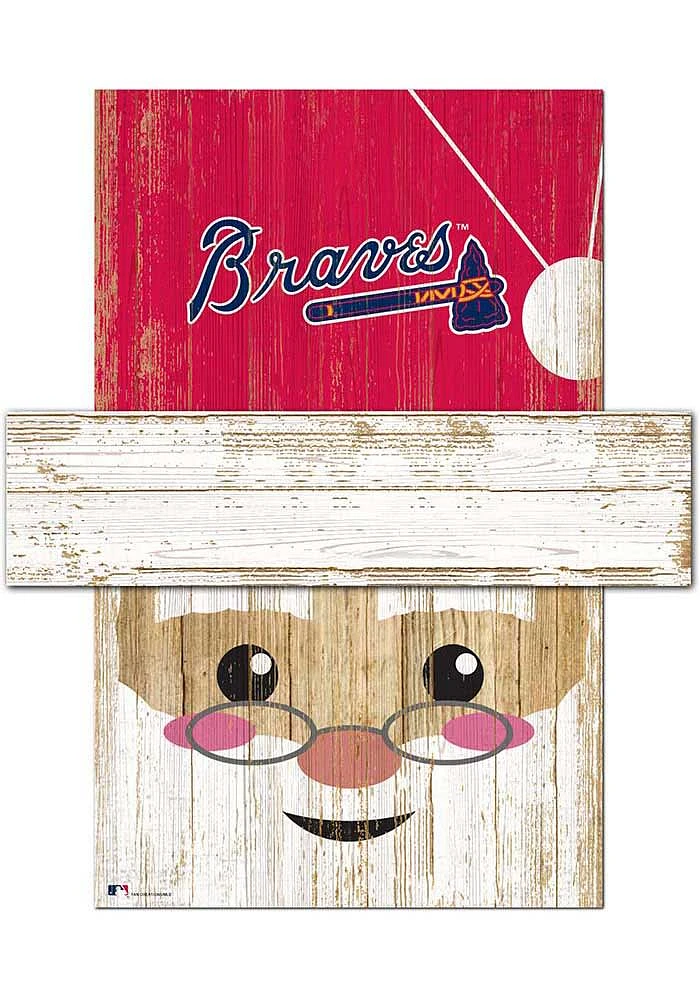 Atlanta Braves Santa Head 6x5 Sign - Blue