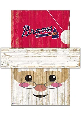 Atlanta Braves Santa Head 6x5 Sign - Blue