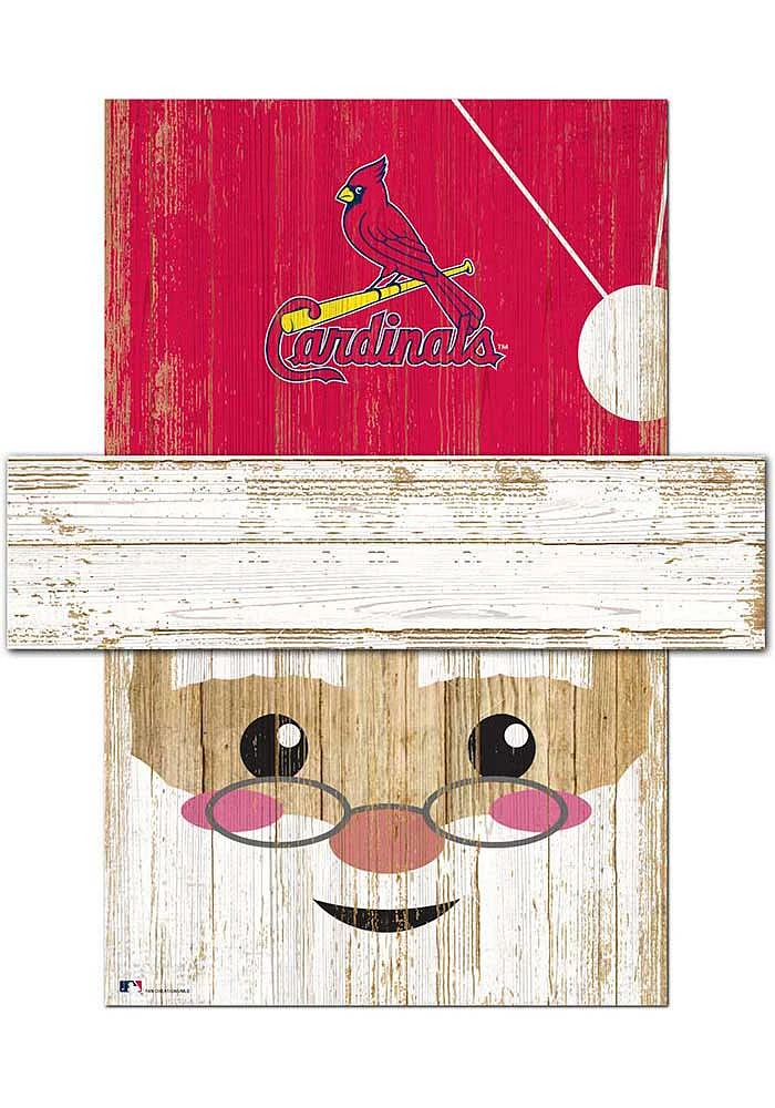 St Louis Cardinals Santa Head 6x5 Sign - Red