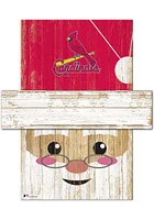 St Louis Cardinals Santa Head 6x5 Sign - Red