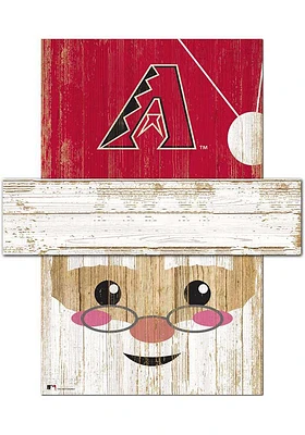 Arizona Diamondbacks Santa Head 6x5 Sign - Red