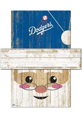 Los Angeles Dodgers Santa Head 6x5 Sign - Blue
