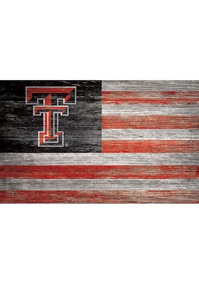 Texas Tech Red Raiders Distressed Flag 11x19 Sign - Red