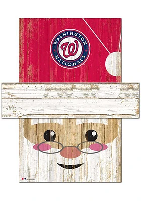 Washington Nationals Santa Head 6x5 Sign - Red