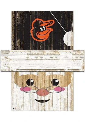 Baltimore Orioles Santa Head 6x5 Sign - Orange