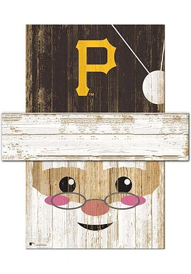 Pittsburgh Pirates Santa Head 6x5 Sign - Black