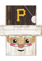 Pittsburgh Pirates Santa Head 6x5 Sign - Black
