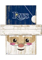 Tampa Bay Rays Santa Head 6x5 Sign - Blue