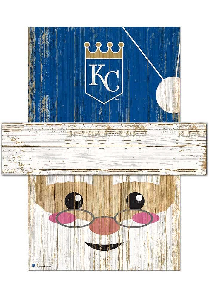 Kansas City Royals Santa Head 6x5 Sign - Blue