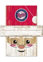 Minnesota Twins Santa Head 6x5 Sign - Blue