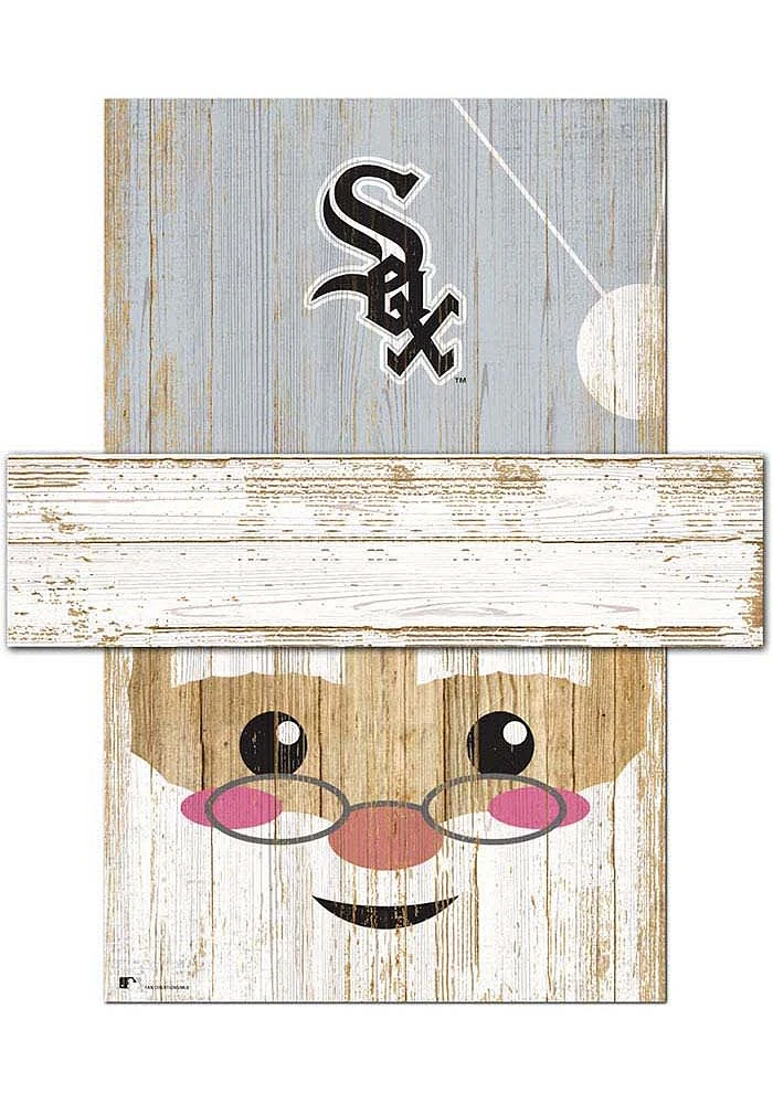 Chicago White Sox Santa Head 6x5 Sign - Black