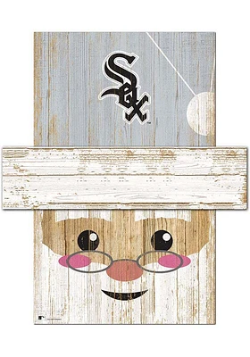 Chicago White Sox Santa Head 6x5 Sign - Black