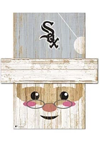 Chicago White Sox Santa Head 6x5 Sign - Black