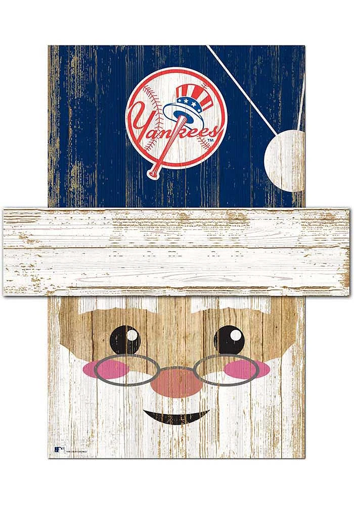 New York Yankees Santa Head 6x5 Sign - Blue